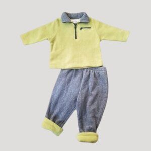 FIRST IMPRESSIONS Green and Gray Warm Fleece Outfit Boys 12 months